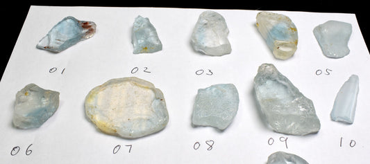 Natural Blue Topaz Raw Untreated Crystal Slices - 20 options