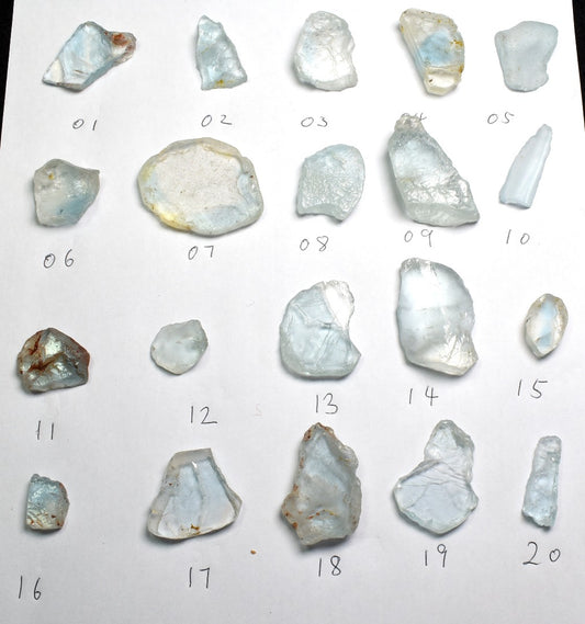 Natural Blue Topaz Raw Untreated Crystal Slices - 20 options