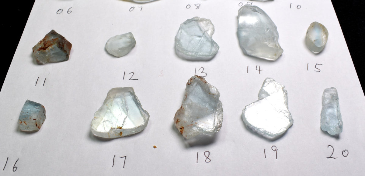 Natural Blue Topaz Raw Untreated Crystal Slices - 20 options