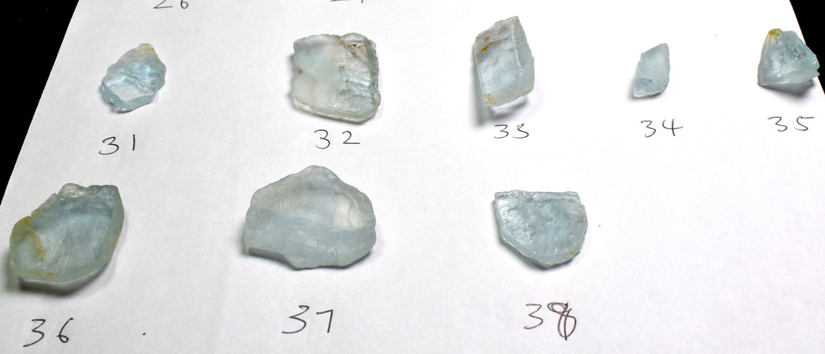 Natural Blue Topaz Raw Untreated Crystal Slices - 18 options