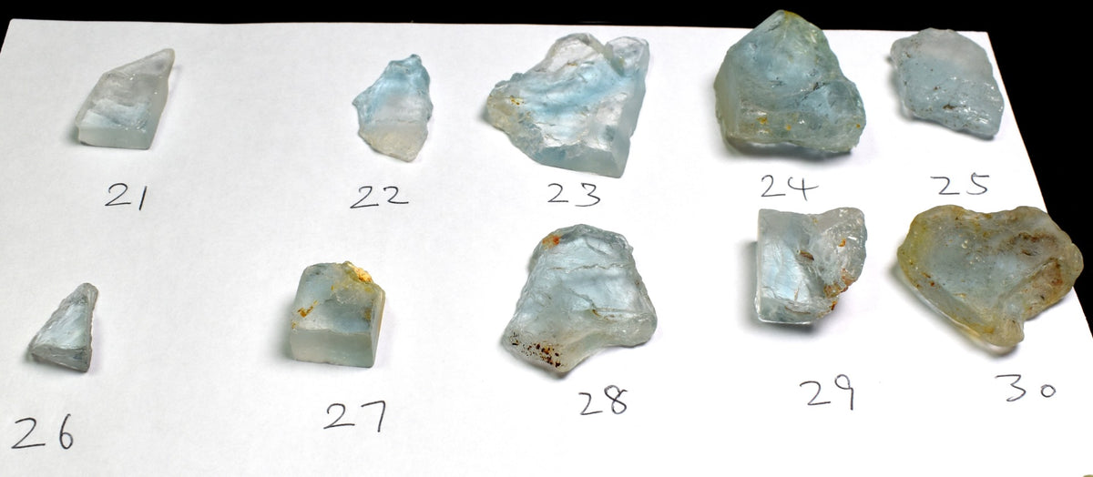 Natural Blue Topaz Raw Untreated Crystal Slices - 18 options