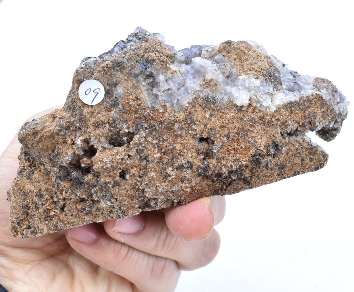 Purple Fluorite Raw Cluster Specimen with Siderite - Sourced Greenlaws Mine, England, UK - 435 grams #GLF04-09