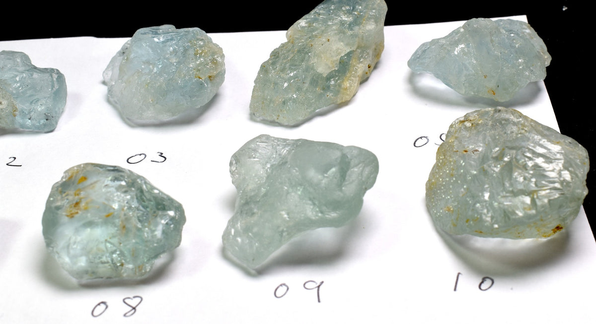 Natural Etched Blue Topaz Raw Untreated Crystal Specimens - 12 options