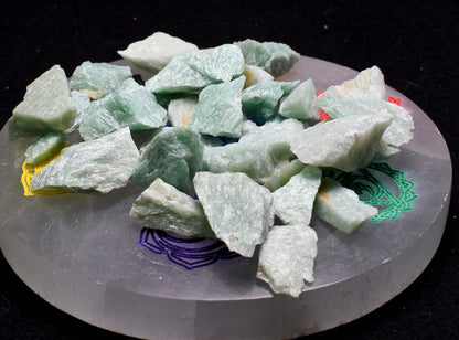 Blue Green Azeztulite Azozeo Raw Quartz Crystals - Mixed Lot - 56 grams