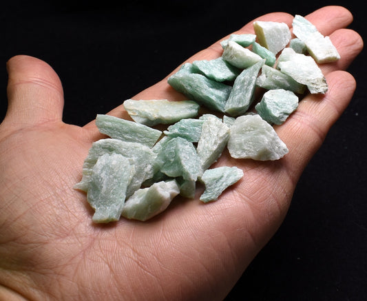 Blue Green Azeztulite Azozeo Raw Quartz Crystals - Mixed Lot - 56 grams