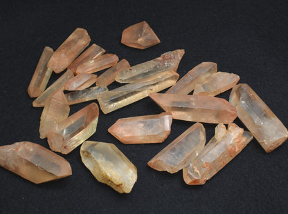 Tangerine Lemurian Quartz Crystal Point, Tower, Wands from Brazil - 5 Weight Options