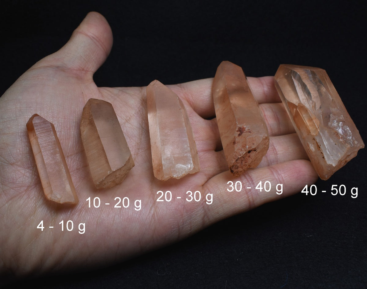 Tangerine Lemurian Quartz Crystal Point, Tower, Wands from Brazil - 5 Weight Options
