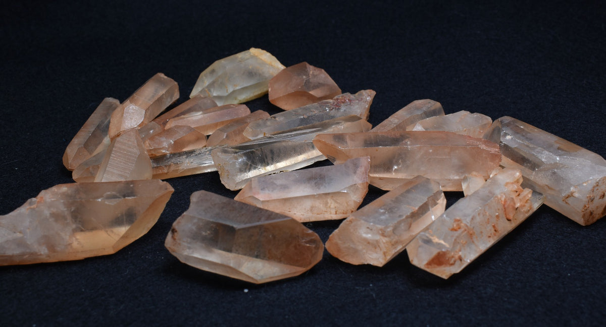 Tangerine Lemurian Quartz Crystal Point, Tower, Wands from Brazil - 5 Weight Options
