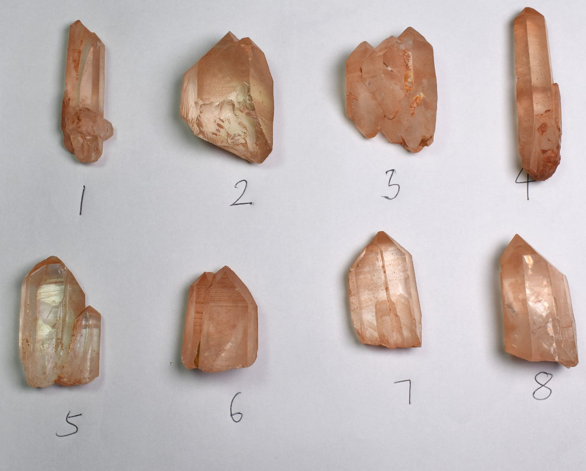 Tangerine Lemurian Quartz TWIN Crystal Point, Tower, Wands from Brazil - 8 Options