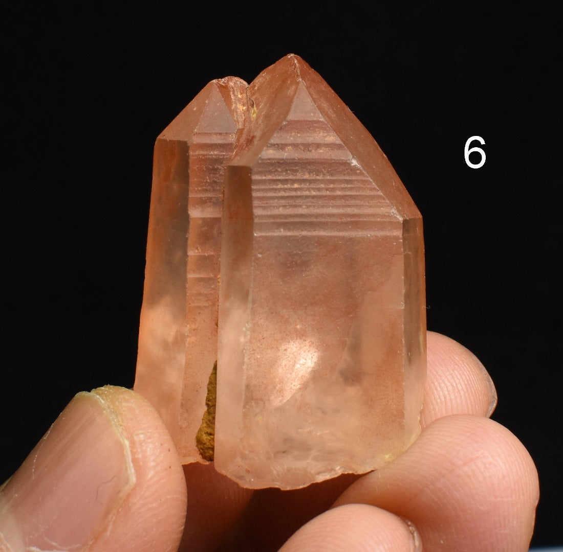 Tangerine Lemurian Quartz TWIN Crystal Point, Tower, Wands from Brazil - 8 Options