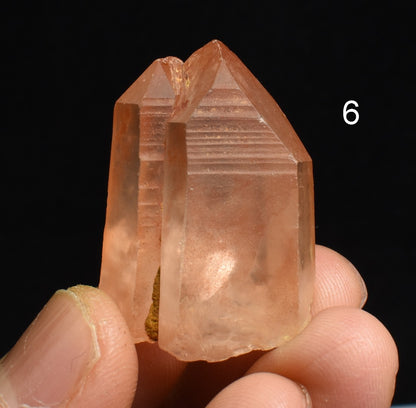 Tangerine Lemurian Quartz TWIN Crystal Point, Tower, Wands from Brazil - 8 Options