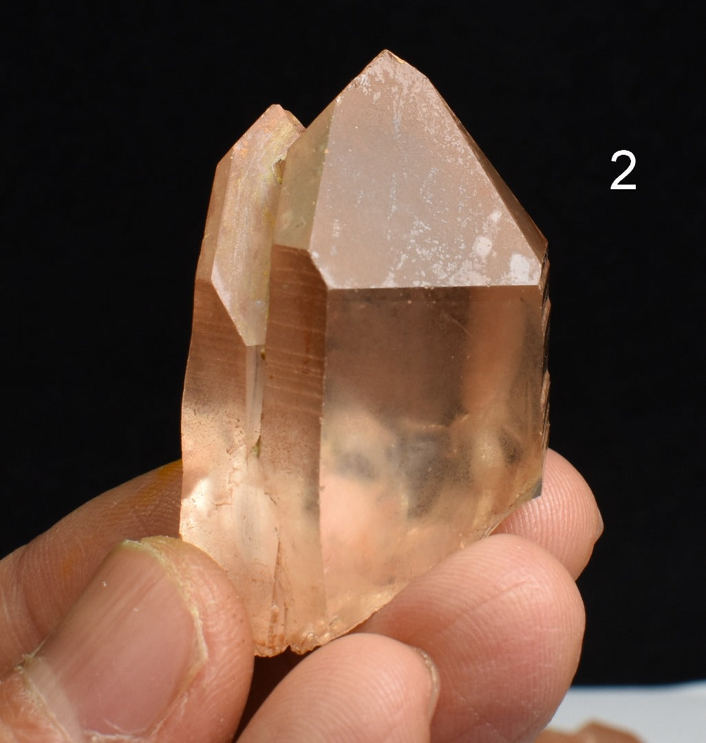 Tangerine Lemurian Quartz TWIN Crystal Point, Tower, Wands from Brazil - 8 Options