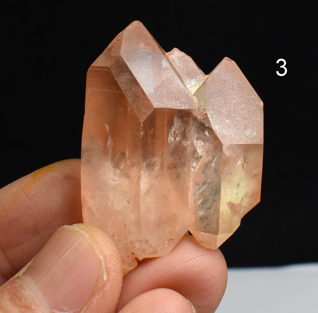 Tangerine Lemurian Quartz TWIN Crystal Point, Tower, Wands from Brazil - 8 Options