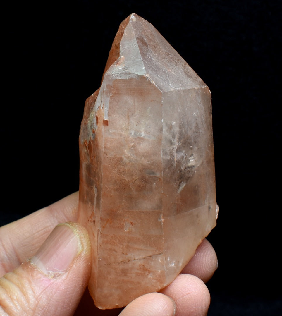 Tangerine Lemurian Quartz Crystal Point, Tower, Wand from Brazil - 6.8cm - 96 grams