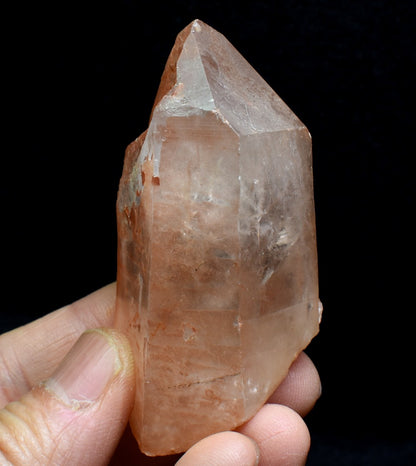 Tangerine Lemurian Quartz Crystal Point, Tower, Wand from Brazil - 6.8cm - 96 grams