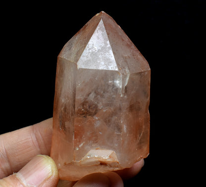 Tangerine Lemurian Quartz Crystal Point, Tower, Wand from Brazil - 6.8cm - 96 grams