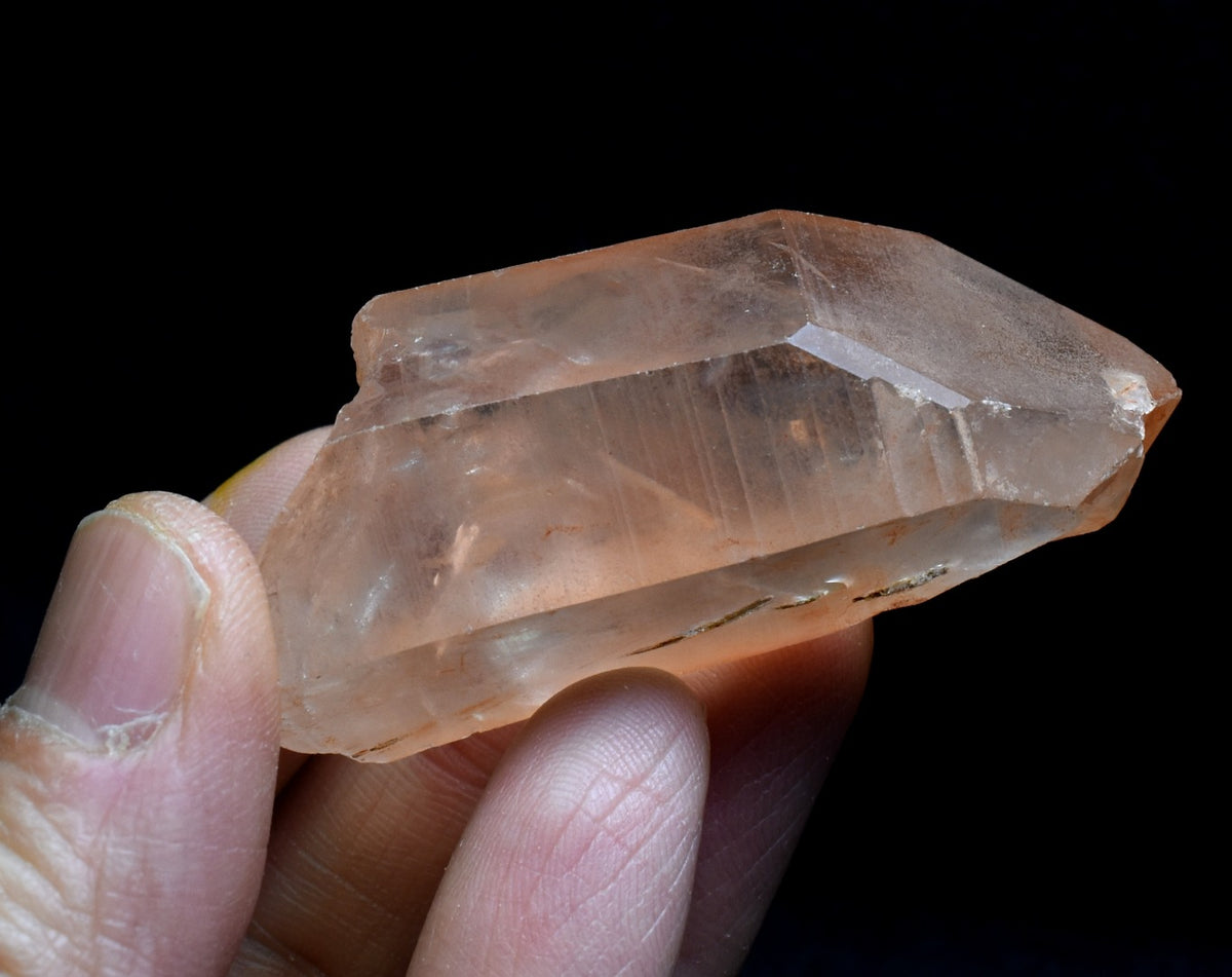 Tangerine Lemurian Quartz Crystal Point, Tower, Wand from Brazil - 6cm - 54 grams