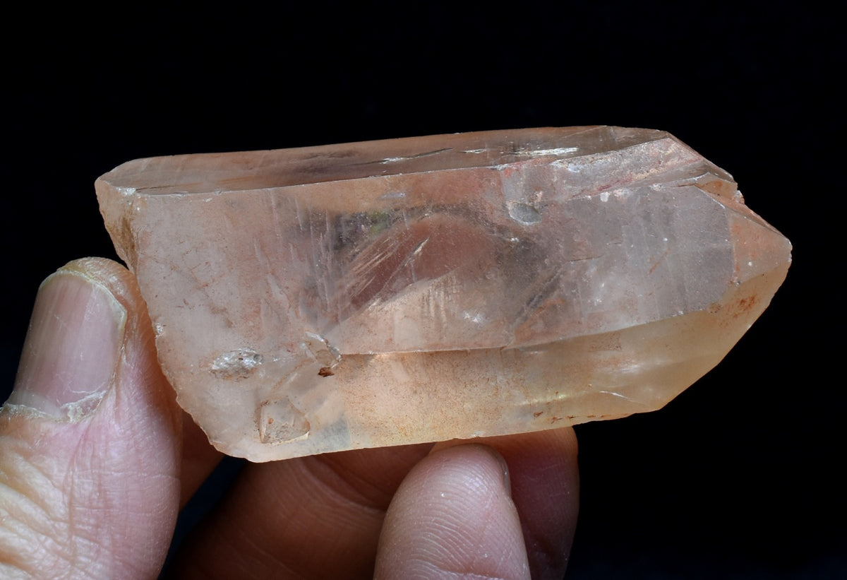 Tangerine Lemurian Quartz Crystal Point, Tower, Wand from Brazil - 6cm - 54 grams