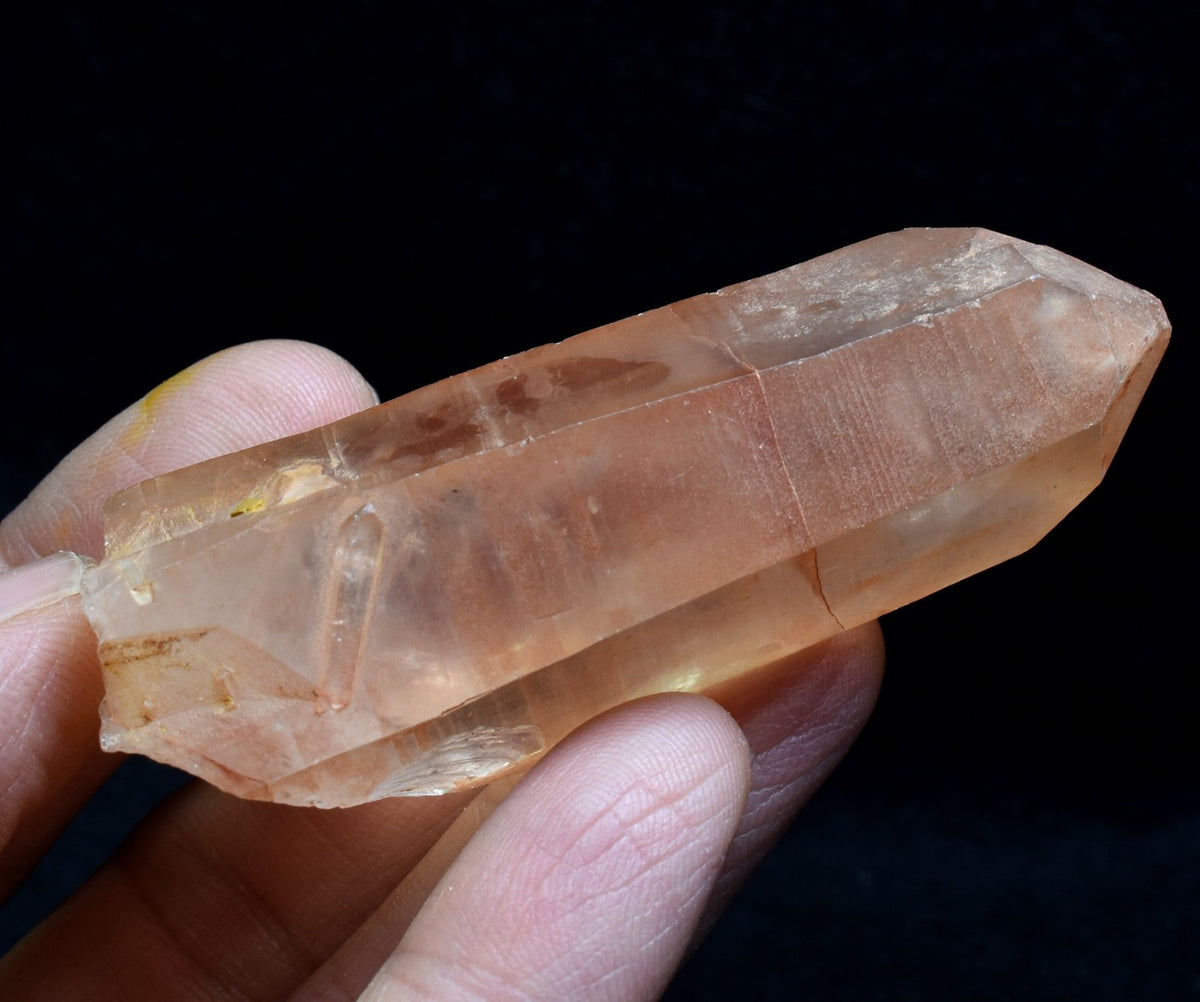 Tangerine Lemurian Quartz Crystal Point, Tower, Wand from Brazil - 6.8cm - 55 grams