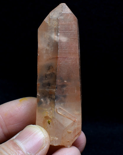 Tangerine Lemurian Quartz Crystal Point, Tower, Wand from Brazil - 6.8cm - 55 grams