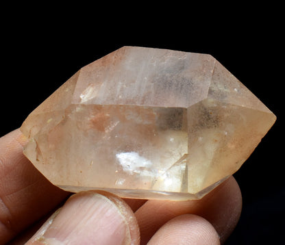 Tangerine Lemurian Quartz Double Terminated Crystal Point, Tower, Wand from Brazil - 4.5cm - 38 grams