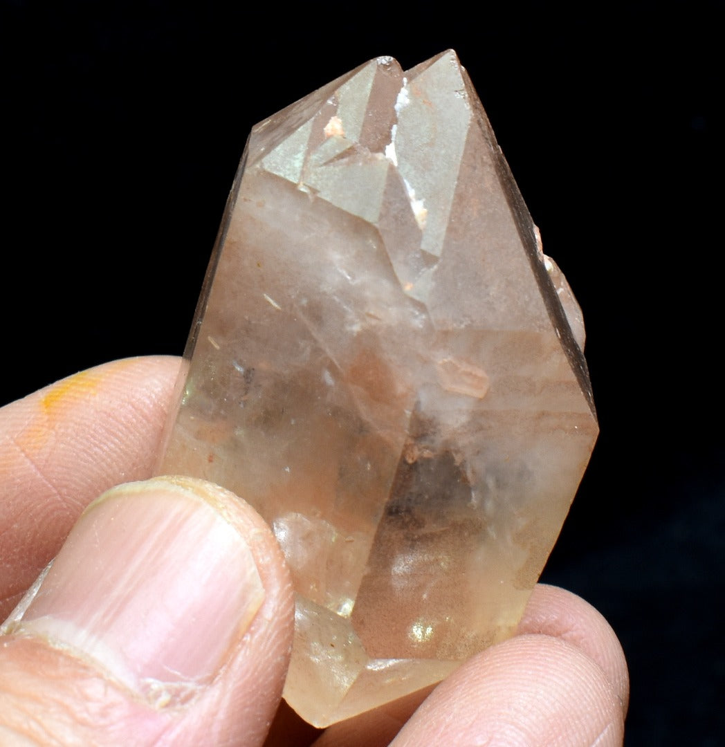 Tangerine Lemurian Quartz Double Terminated Crystal Point, Tower, Wand from Brazil - 4.5cm - 38 grams