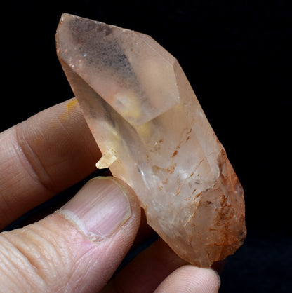 Tangerine Lemurian Quartz TWIN Crystal Point, Tower, Wand from Brazil - 5.7cm - 33 grams