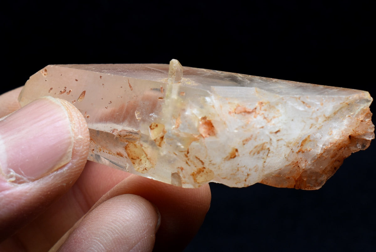 Tangerine Lemurian Quartz TWIN Crystal Point, Tower, Wand from Brazil - 5.7cm - 33 grams