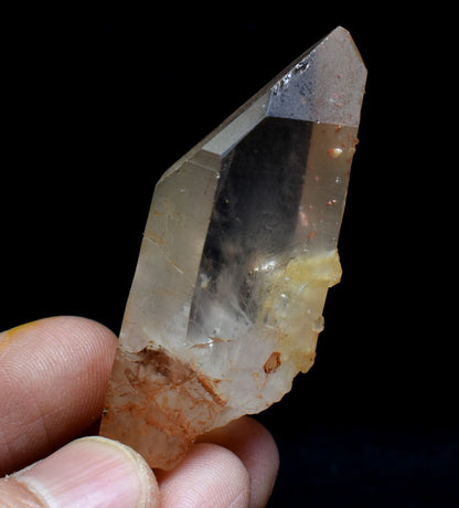 Tangerine Lemurian Quartz TWIN Crystal Point, Tower, Wand from Brazil - 5.7cm - 33 grams