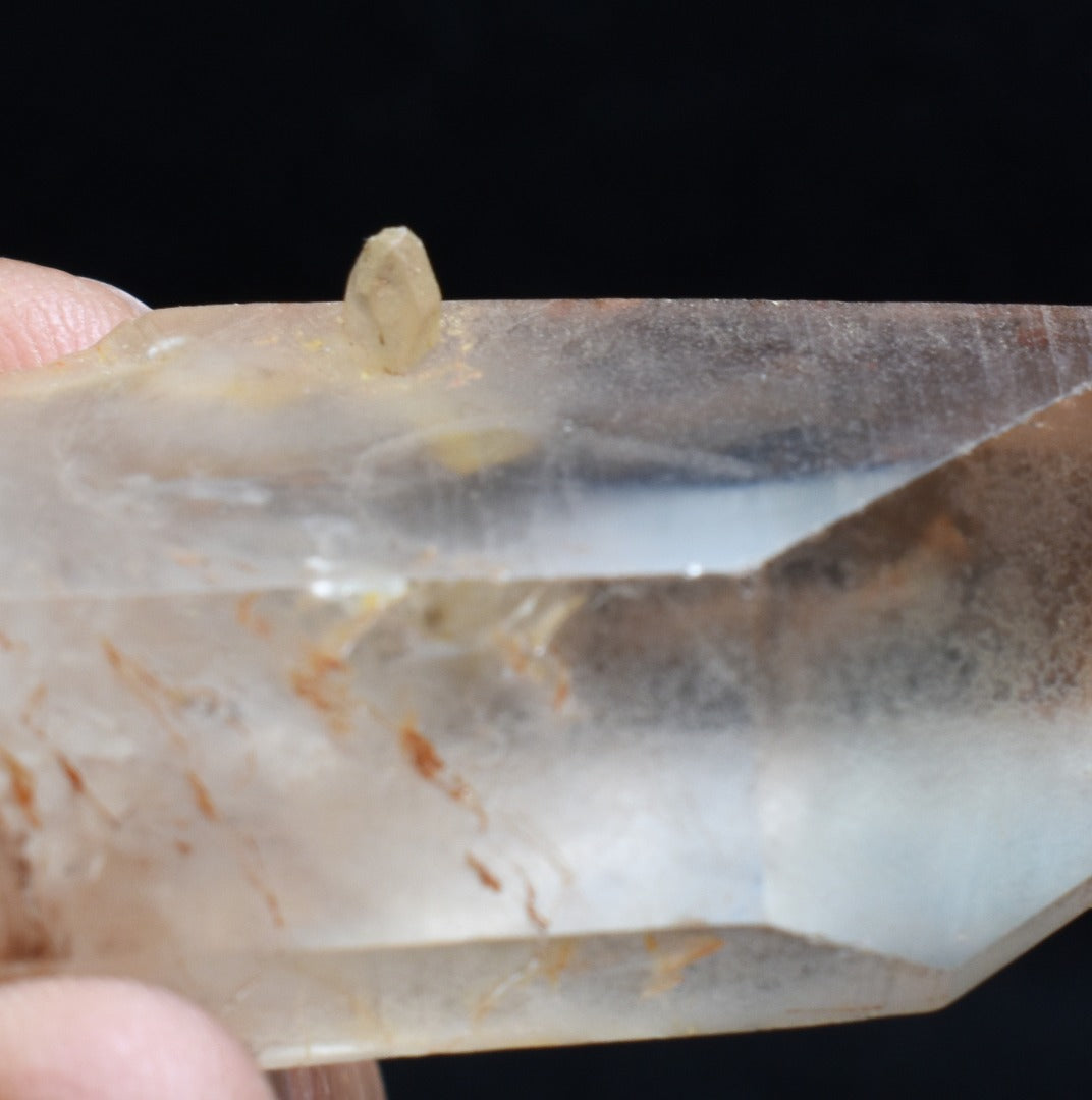 Tangerine Lemurian Quartz TWIN Crystal Point, Tower, Wand from Brazil - 5.7cm - 33 grams