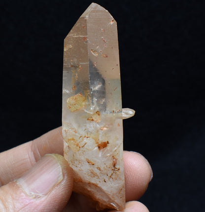 Tangerine Lemurian Quartz TWIN Crystal Point, Tower, Wand from Brazil - 5.7cm - 33 grams