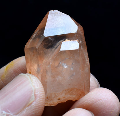 Tangerine Lemurian Quartz Crystal Point, Tower, Wand from Brazil - 3cm - 11 grams