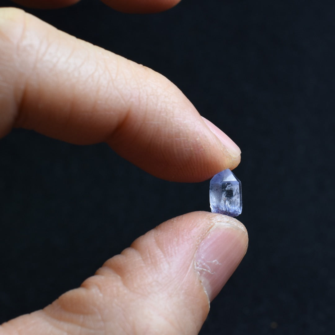 Natural Dumortierite in Clear Quartz Inclusion Raw Crystal Specimen from Brazil - 0.34 grams - 1cm