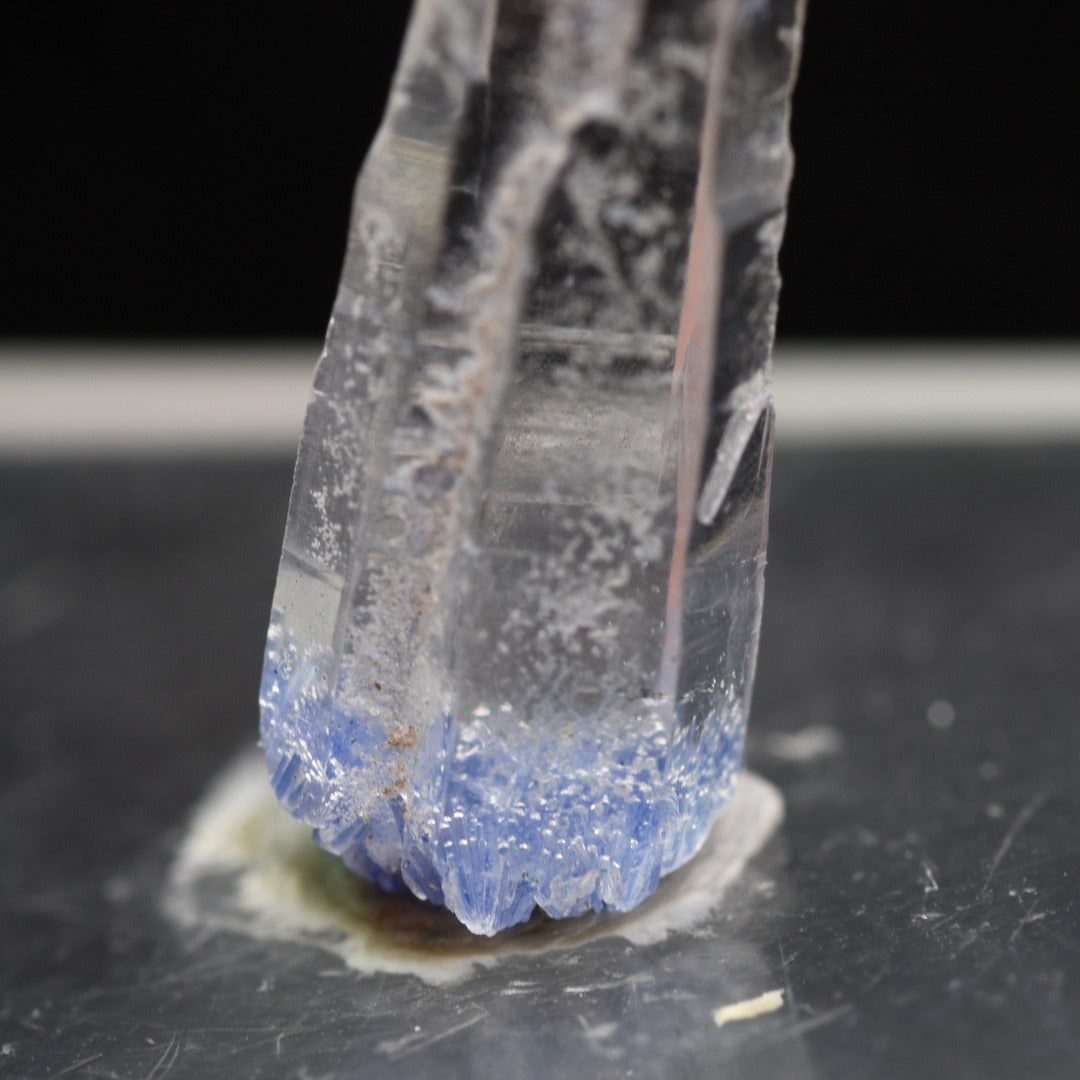 Natural Dumortierite in Clear Quartz Inclusion Raw Crystal Specimen from Brazil - 1 gram - 2cm