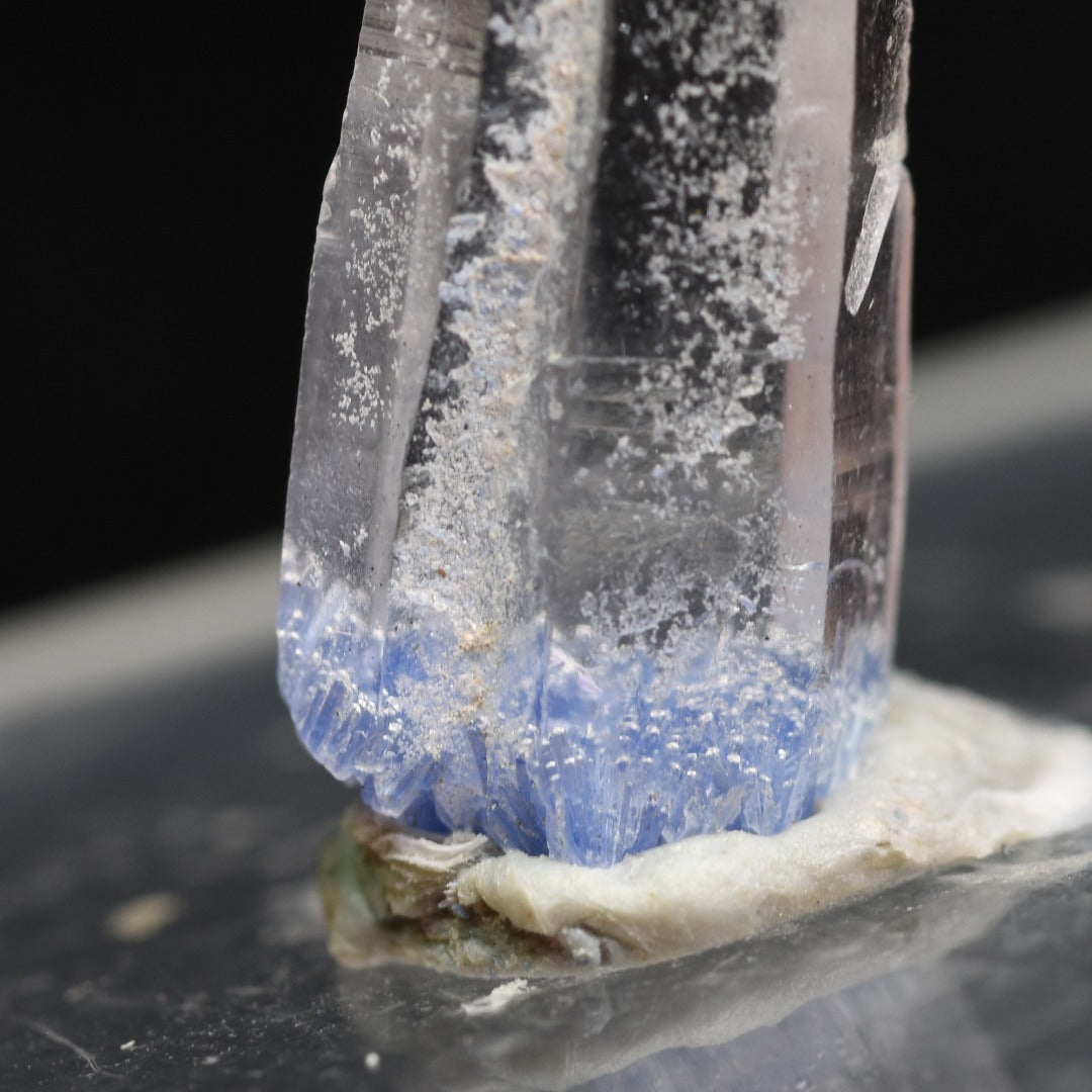Natural Dumortierite in Clear Quartz Inclusion Raw Crystal Specimen from Brazil - 1 gram - 2cm