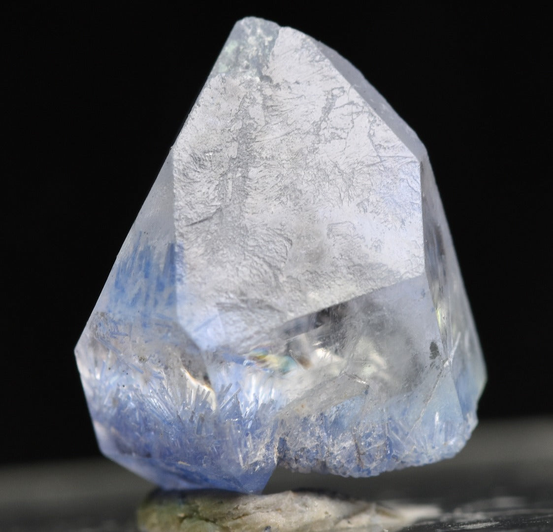 Natural Dumortierite in Clear Quartz Inclusion Raw Crystal Specimen from Brazil - 1.27 grams - 0.9cm