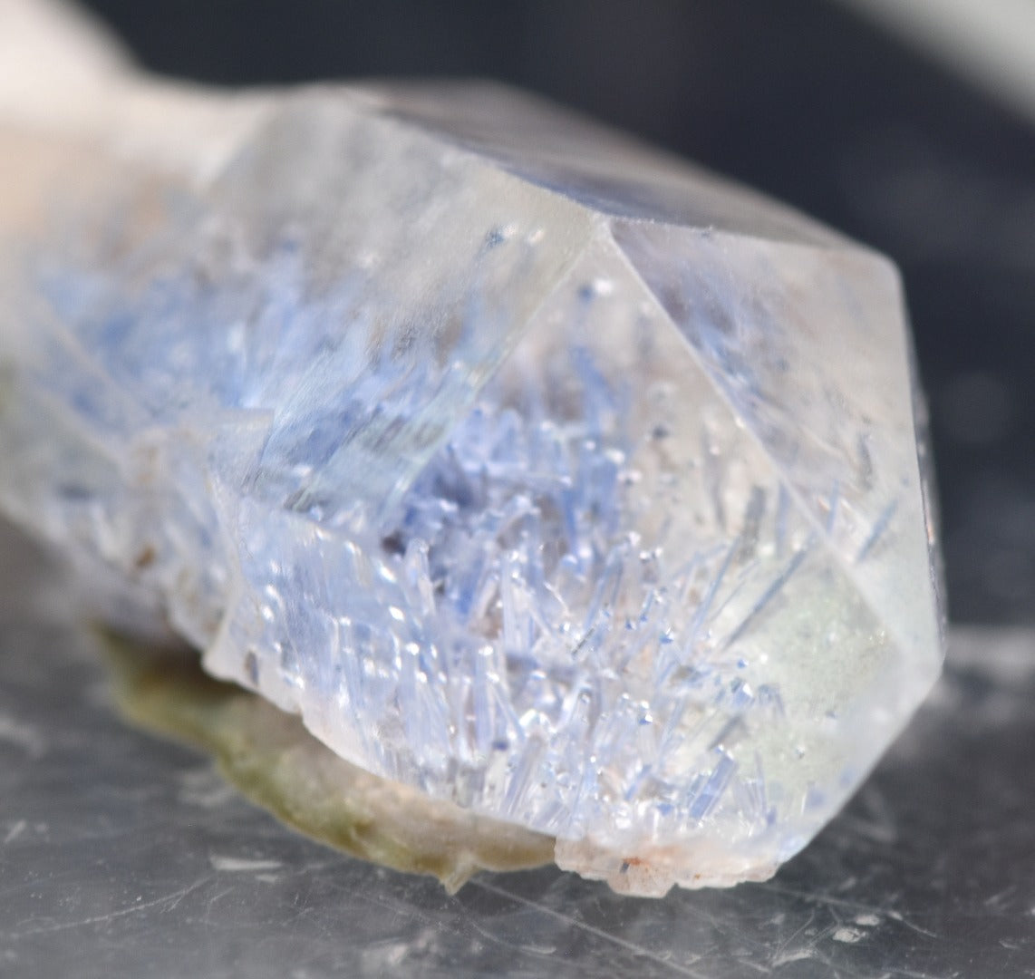 Natural Dumortierite in Clear Quartz Inclusion Raw Crystal Specimen from Brazil - 1.06 grams - 2.2cm