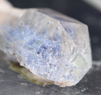 Natural Dumortierite in Clear Quartz Inclusion Raw Crystal Specimen from Brazil - 1.06 grams - 2.2cm