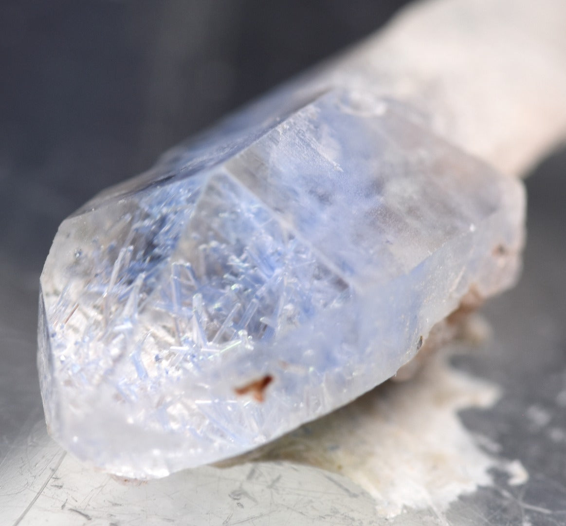 Natural Dumortierite in Clear Quartz Inclusion Raw Crystal Specimen from Brazil - 1.06 grams - 2.2cm
