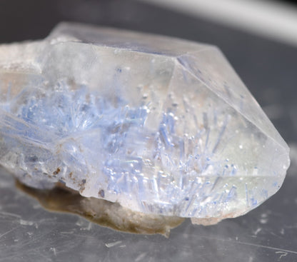 Natural Dumortierite in Clear Quartz Inclusion Raw Crystal Specimen from Brazil - 1.06 grams - 2.2cm