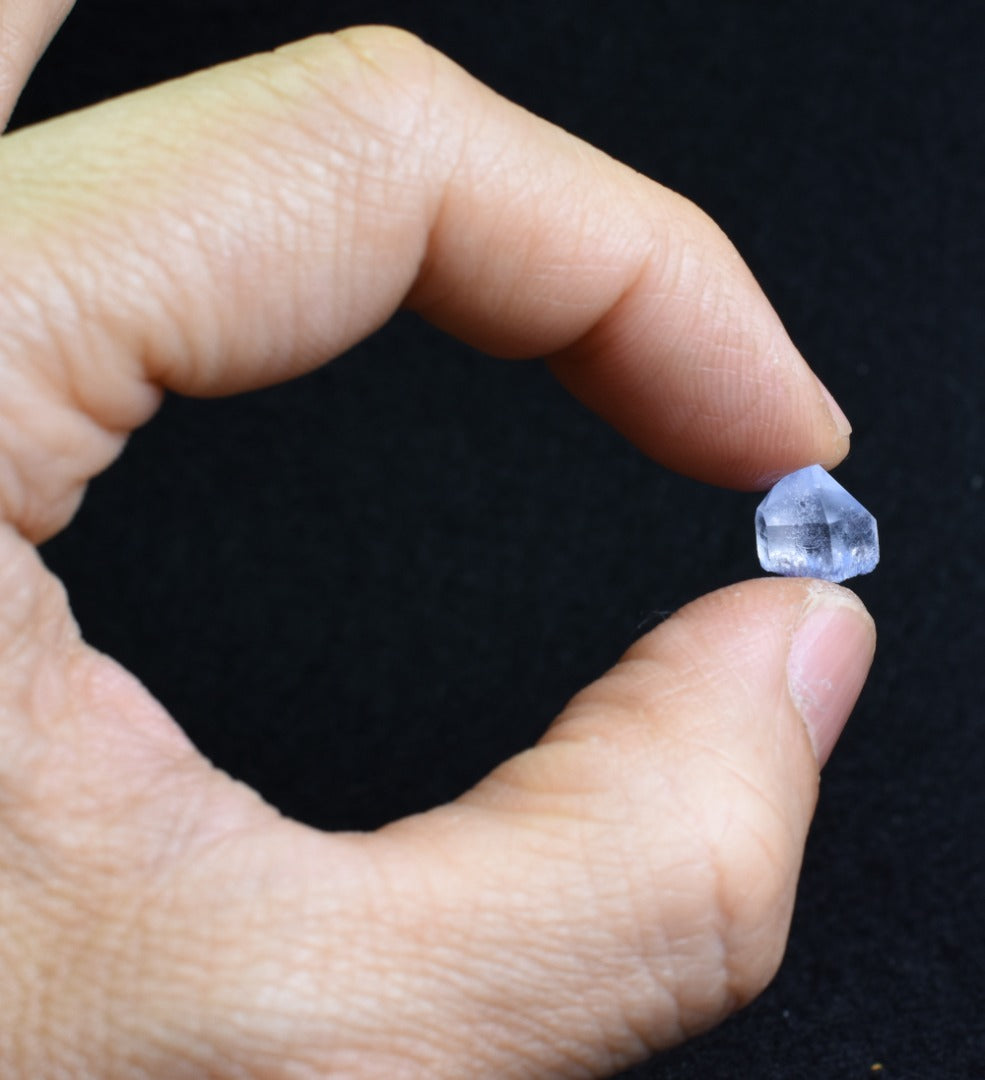 Natural Dumortierite in Clear Quartz Inclusion Raw Crystal Specimen from Brazil - 0.75 grams - 1cm