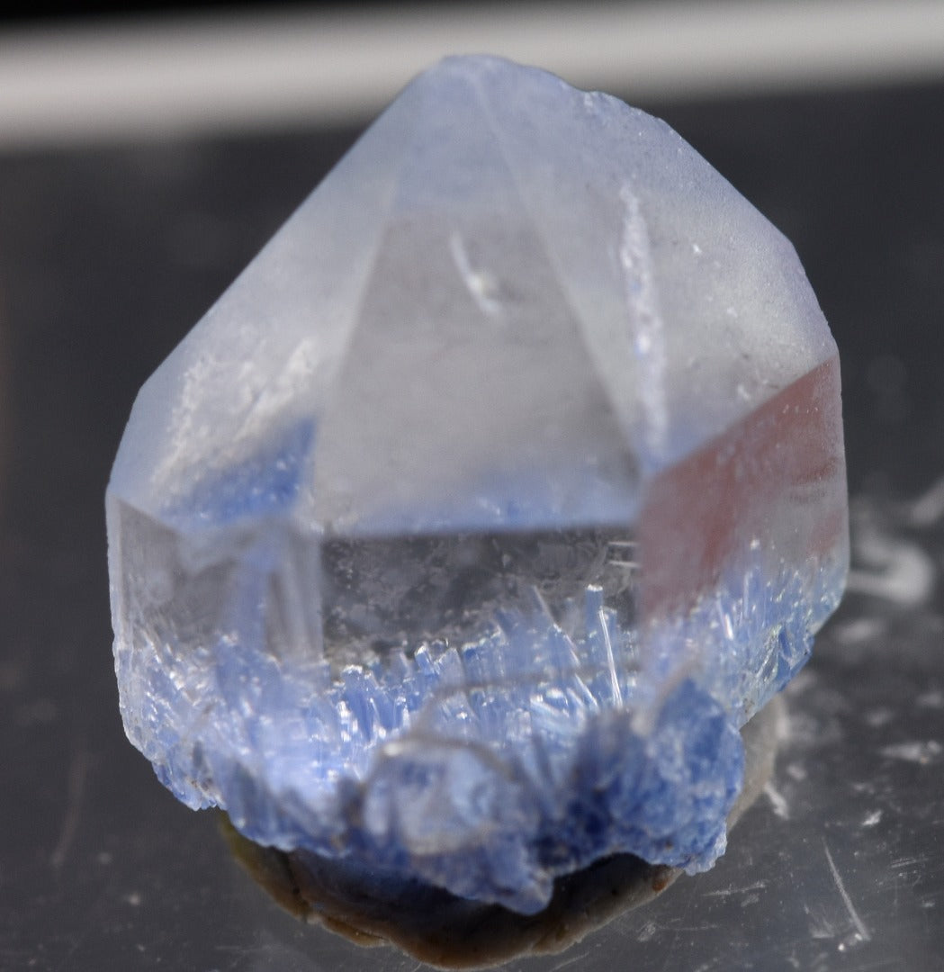 Natural Dumortierite in Clear Quartz Inclusion Raw Crystal Specimen from Brazil - 0.75 grams - 1cm