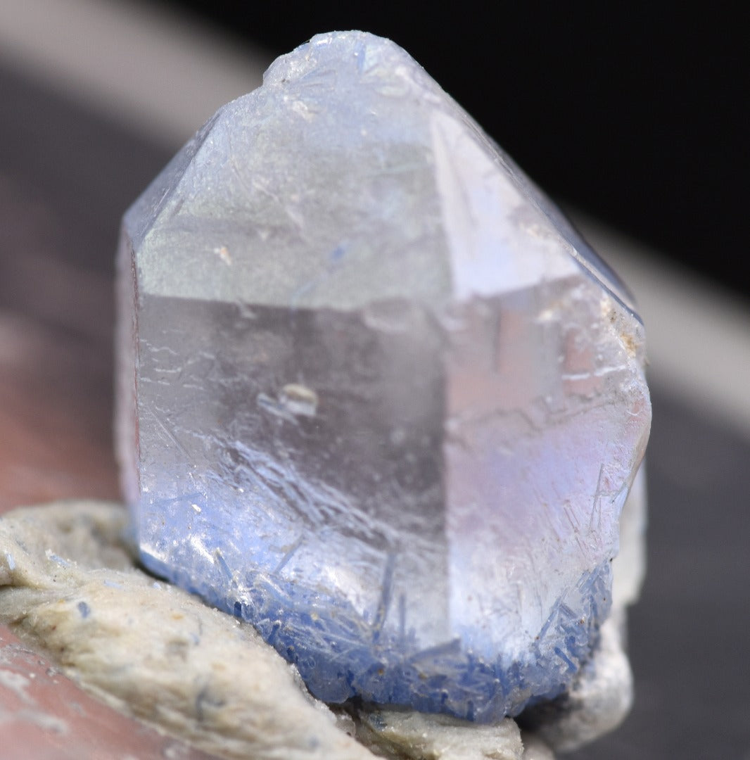 Natural Dumortierite in Clear Quartz Inclusion Raw Crystal Specimen from Brazil - 0.48 grams - 1cm