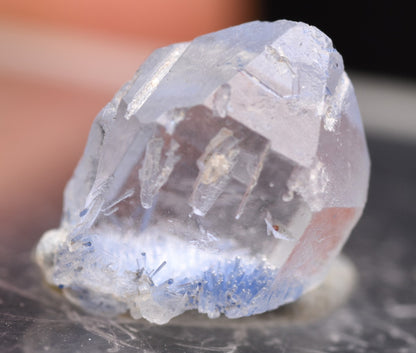 Natural Dumortierite in Clear Quartz Inclusion Raw Crystal Specimen from Brazil - 0.48 grams - 1cm