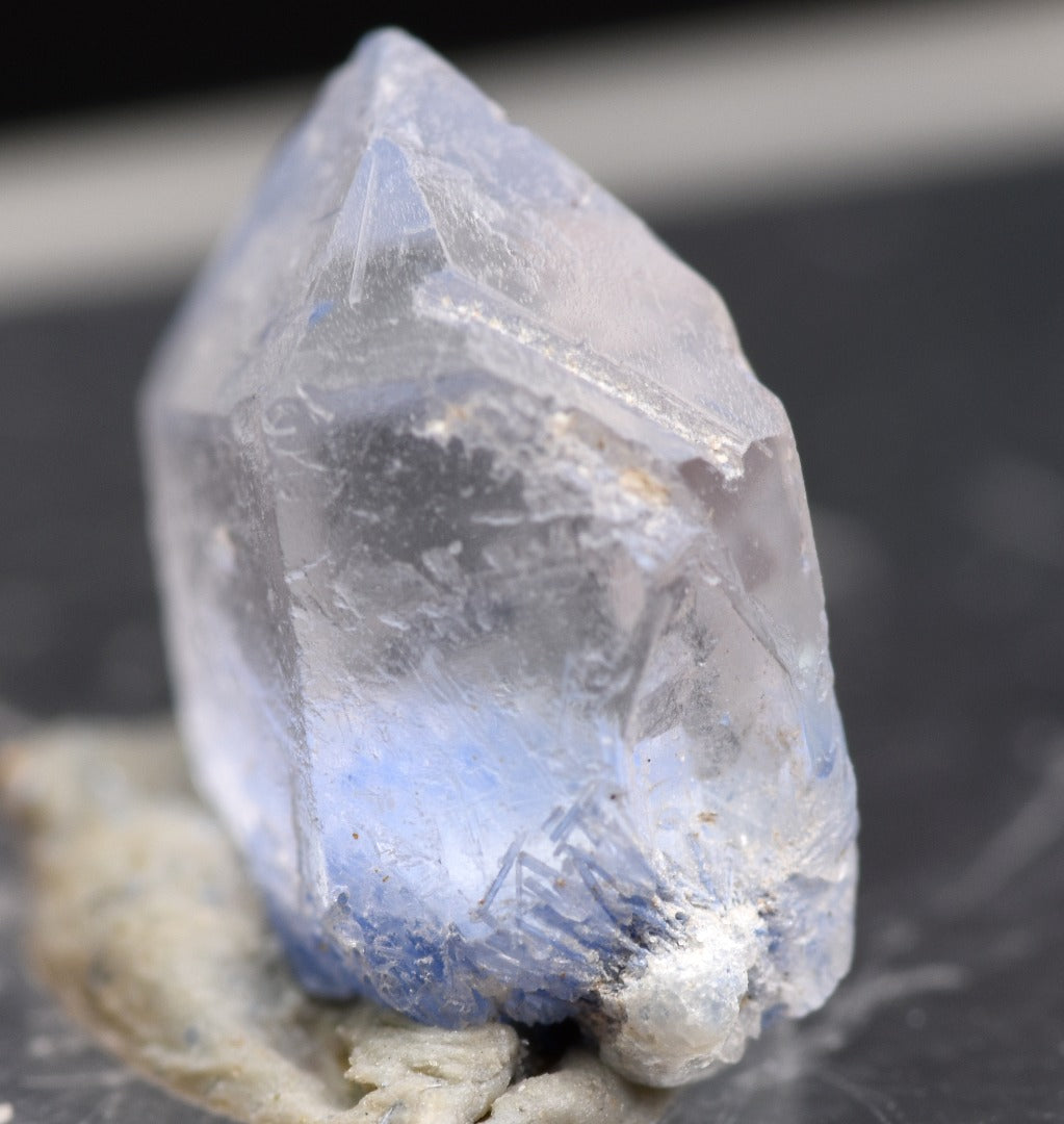 Natural Dumortierite in Clear Quartz Inclusion Raw Crystal Specimen from Brazil - 0.48 grams - 1cm