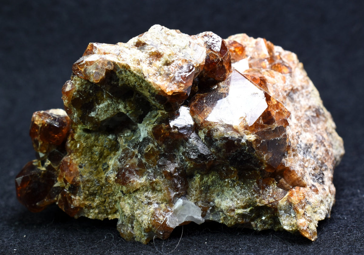 Grossular Garnet Hessonite Cluster Crystal Specimen from Coyote Front Range, California - 203 grams #01