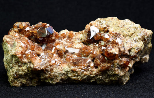 Grossular Garnet Hessonite Cluster with Green Epidote Crystal Specimen from Coyote Front Range, California - 197 grams #03