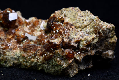 Grossular Garnet Hessonite Cluster with Green Epidote Crystal Specimen from Coyote Front Range, California - 197 grams #03