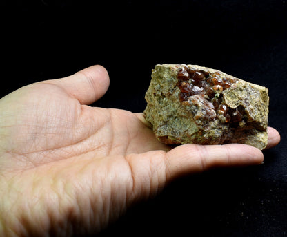 Grossular Garnet Hessonite Cluster with Green Epidote Crystal Specimen from Coyote Front Range, California - 279 grams #04
