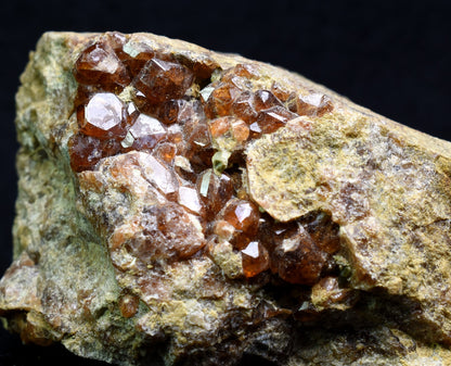 Grossular Garnet Hessonite Cluster with Green Epidote Crystal Specimen from Coyote Front Range, California - 279 grams #04